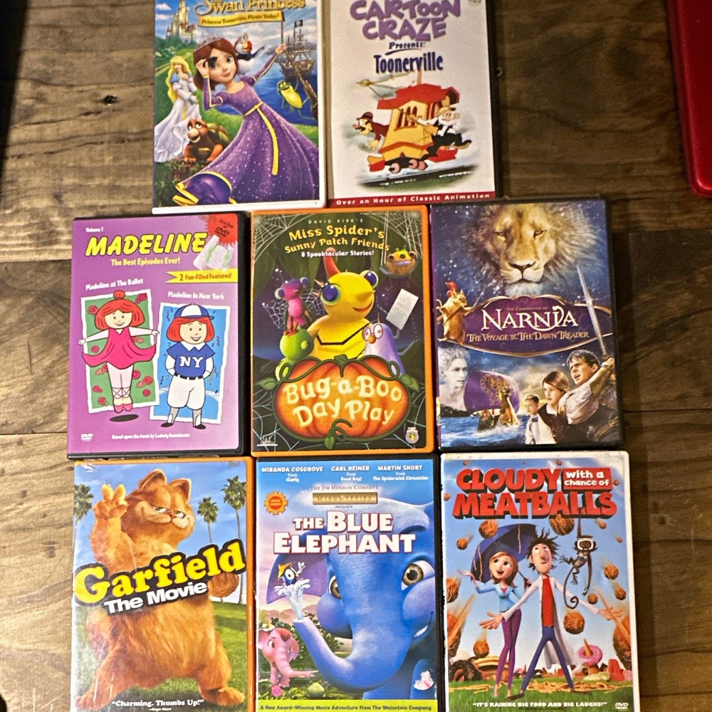 DVD Mixed Lot: Madeline, Narnia, Garfield, Cloudy, Swan Princess + More